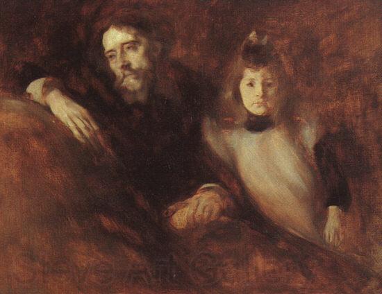 Eugene Carriere Alphonse Daudet and his Daughter